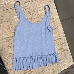 Elegant Blue Ruffle Camisole